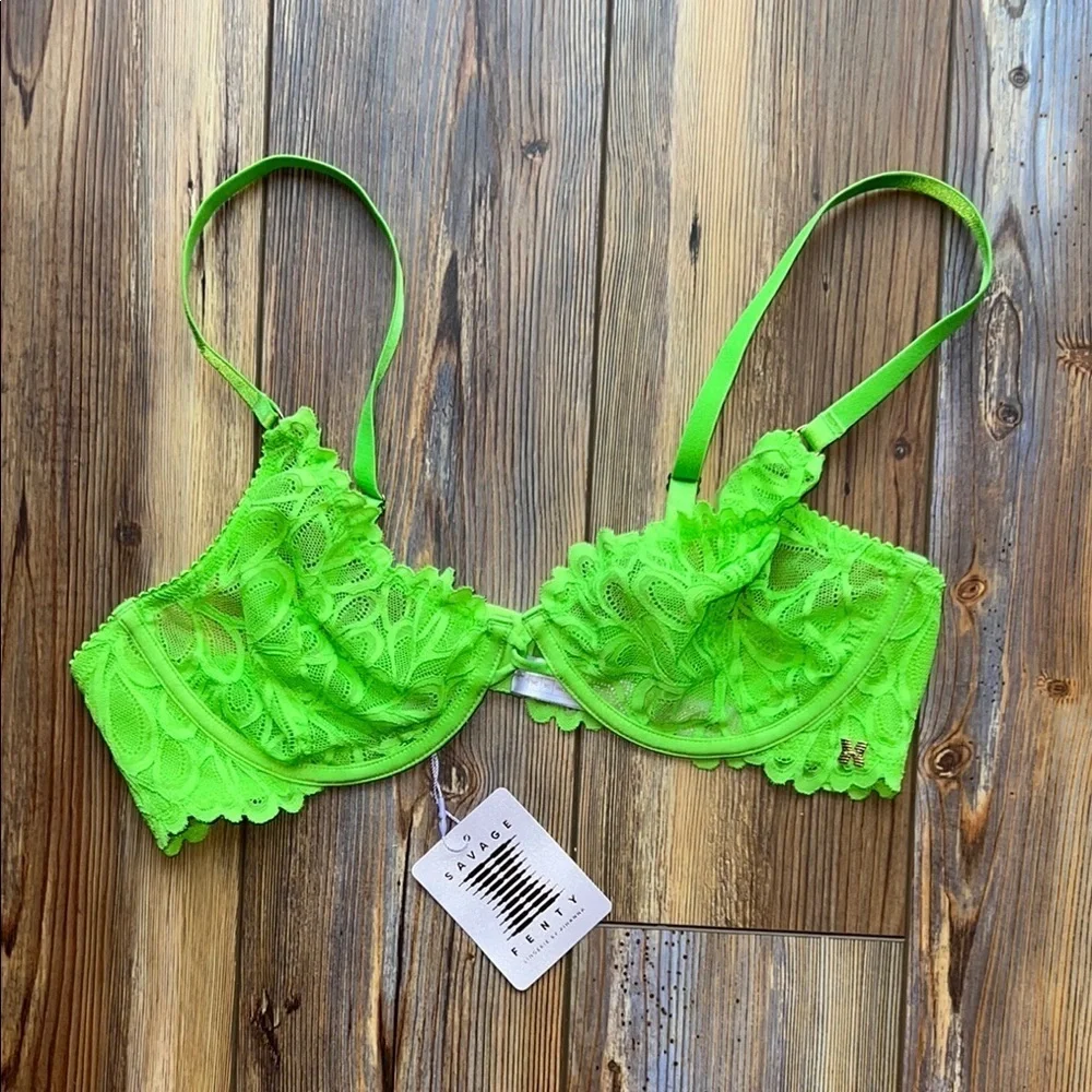 NWT Savage x Fenty Not Sorry Ultra Demi Unlined Lace Bra 38C